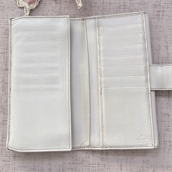 Gucci Monogram Canvas Long Heart ❤️ Wallet with Beige Color Leather - Picture 5 of 9